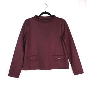 Ann‎ Taylor Mock Neck Faux Suede Sweater Sz S EUC Office Work Career Workwear